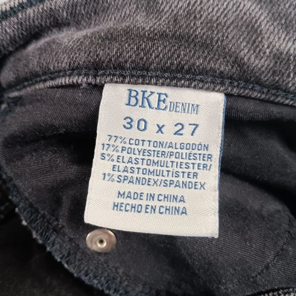 BKE Payton Ankle Skinny Jeans Womens 30x27 Faded Black ABK5648A Distressed - Picture 7 of 14